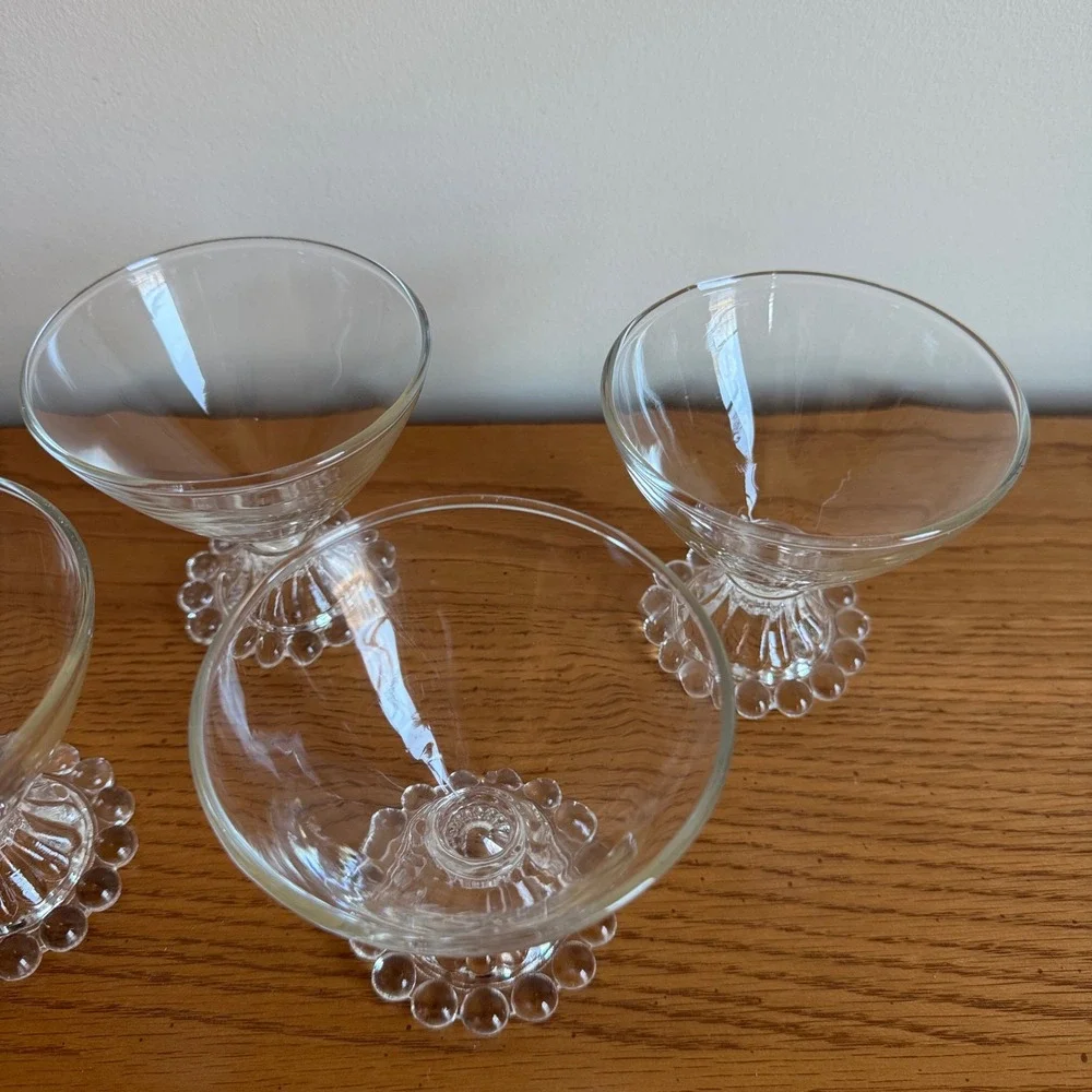 Anchor Hocking Boogie‎ Berwick Footed Sherbet Champagne Glasses Set of 5